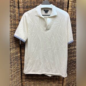 Aether- Ivory w/Blue sleeve accents - Polo Shirt for Men‎
